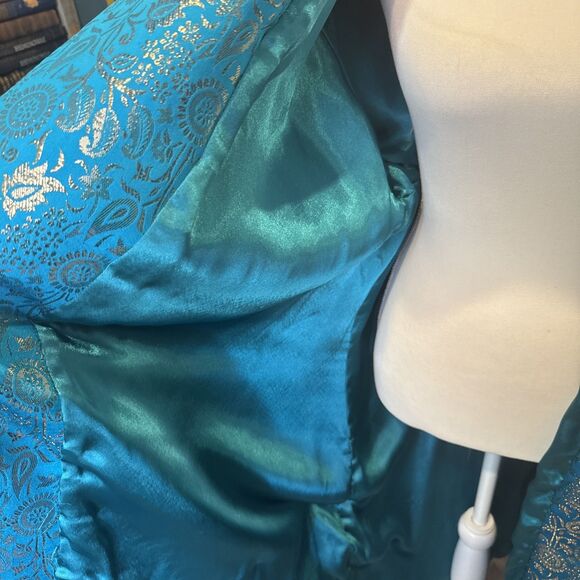 Vintage Victoria’s Secret Gold Label Brocade Jaquard Robe One Size Gold Metallic - Picture 11 of 13